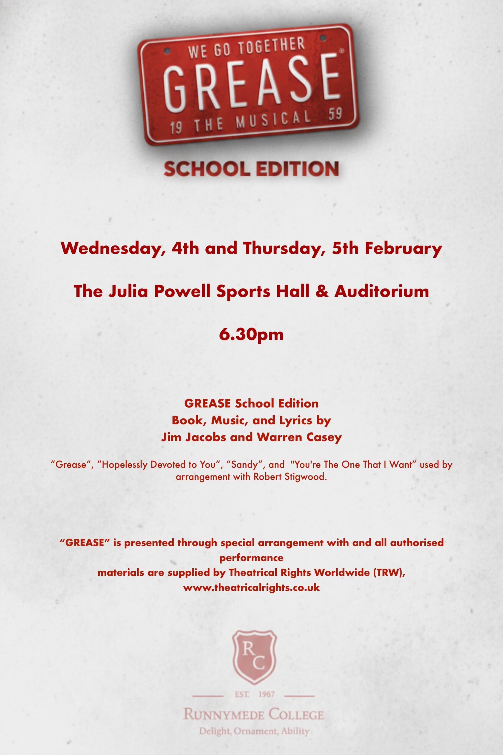 Grease Poster No QR scaled - Grease: School Edition